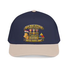 Load image into Gallery viewer, Mid Profile Baseball Cap - Army - Iraq War Veteran - Ribbon Bar - Map - SSI - 1st Armored Division - 3D - Enhanced
