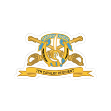 Load image into Gallery viewer, Kiss-Cut Stickers - Army  - 7th Cavalry Regiment w Br - Ribbon X 300
