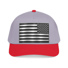 Load image into Gallery viewer, Mid Profile Baseball Cap - Flag - United States - Black and White - 3D - Enhanced
