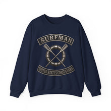 Load image into Gallery viewer, Crewneck Sweatshirt - USCG - Surfman Badge w txt - 3D - Enhanced
