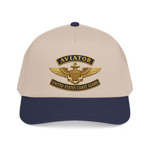Load image into Gallery viewer, Mid Profile Baseball Cap - USCG - Aviator Badge w txt - 3D - Enhanced
