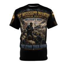 Load image into Gallery viewer, 1st Mississippi Infantry (African Descent) - Tribute Tee — Battle of Milliken's Bend (June 7, 1863) - "From Bondage to Battle"
