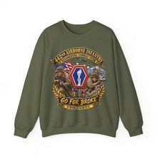 Load image into Gallery viewer, Crewneck Sweatshirt - Army - 442nd Airborne Infantry Regimental Combat Team - 3D - Enhanced with EUR WWII SVC
