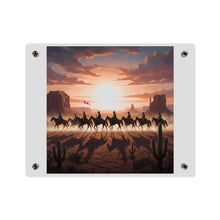 Load image into Gallery viewer, Acrylic Wall Art Panel - 10th Cavalry on Patrol in the sunset w 10th Cav Guidon

