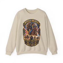 Load image into Gallery viewer, Crewneck Sweatshirt - Overall Buffalo Soldiers Tribute - 3D - Enhanced
