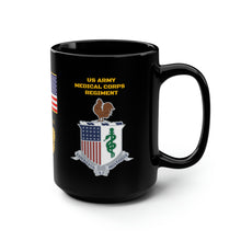 Load image into Gallery viewer, Black Mug, 15oz - 57th Medical Company - Original Dustoff - Aviator Badge - Vietnam w VN SVC
