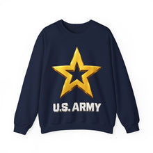 Load image into Gallery viewer, Crewneck Sweatshirt - Army Star W Us Army w White Star - 3D - Enhanced
