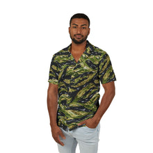 Load image into Gallery viewer, Hawaiian Camp Shirt — Vietnam Tiger Stripe Hydrographic Pattern
