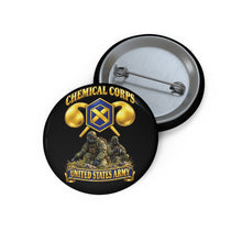 Load image into Gallery viewer, Custom Pin Buttons - Army - Chemical Corps w Scene - 3D - Enhanced
