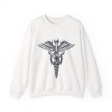 Load image into Gallery viewer, Crewneck Sweatshirt - Army Medical Service Corps (MS) Branch Insignia - 3D - Silver - Enhanced
