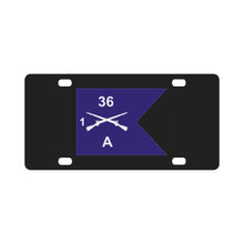 Load image into Gallery viewer, Army - Guidon - A Co - 1st Bn 36th Infantry Classic License Plate
