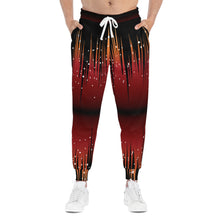 Load image into Gallery viewer, Athletic Joggers (AOP) - Red Night Sky Full of Stars
