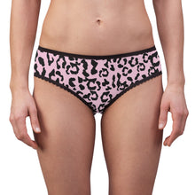 Load image into Gallery viewer, Women&#39;s Briefs - Leopard Camouflage - Baby Pink - Black
