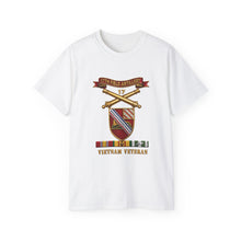 Load image into Gallery viewer, Unisex Ultra Cotton Tee - Army - 17th Field Artillery w Br - Ribbon, Vietnam Veteran w VN SVC - 3D - Enhanced
