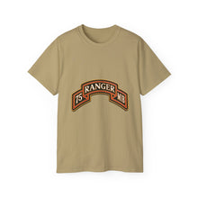 Load image into Gallery viewer, Unisex Ultra Cotton Tee - Army - 75th Ranger Regiment - MIB - Ranger Scroll - 3D - Enhanced
