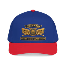 Load image into Gallery viewer, Mid Profile Baseball Cap - USCG - Coxswain - Auxiliary w txt - 3D - Enhanced
