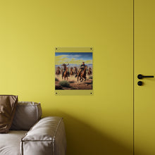 Load image into Gallery viewer, Acrylic Wall Art Panel - Apache Indians attacking a Pony Express Rider

