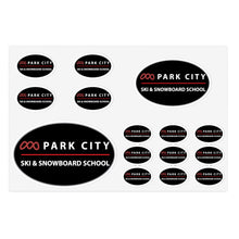 Load image into Gallery viewer, Park City Ski &amp; Snowboard School Sticker Sheet Bundle - Fun Decals for Skiers, Vacation Souvenirs, Snowboard Gear, Winter Sports Decor
