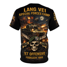 Load image into Gallery viewer, Lang Vei 1968 Special Forces Camp All‑Over Print Tee — "Steel in the Wire"
