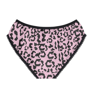 Women's Briefs - Leopard Camouflage - Baby Pink - Black