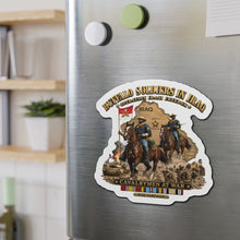 Load image into Gallery viewer, Die-Cut Magnet - Army - Buffalo Soldiers in Iraq - OIF - Cavalrymen at War  w IRAQ SVC - 3D - Enhanced
