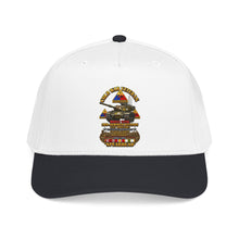 Load image into Gallery viewer, Mid Profile Baseball Cap - Army - Cold War Vet -  3rd Armored Division  - Gelnhausen, Germany - M60A3 Tank  - Spearhead w Fire - 3D - Enhanced
