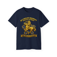 Load image into Gallery viewer, T‑Shirt — 9th Cavalry Regiment 'We Can, We Will' Gold Emblem Tee

