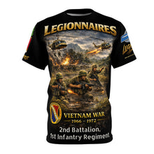 Load image into Gallery viewer, 2nd Battalion 1st Infantry "Legionnaires" All-Over Print Tee — Vietnam Tribute with CIB
