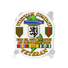 Load image into Gallery viewer, Die-Cut Magnet - Vietnam Veteran Combat - 2nd Bn, 28th Infantry - 1st ID - with VN SVC - 3D - Transparent
