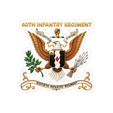 Load image into Gallery viewer, Kiss-Cut Stickers - 60th Infantry Regiment COA with Eagle with Text - 3D - Enhanced X 300
