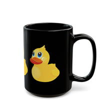 Load image into Gallery viewer, Black Mug 15oz - Yellow Rubber Duck - Oblique Left Front X 300
