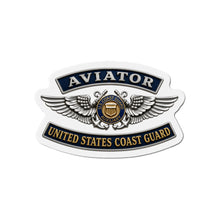 Load image into Gallery viewer, Die-Cut Magnet - USCG - Aviator Badge - Auxiliary w txt - 3D - Enhanced
