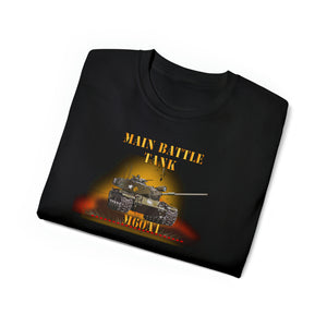 Unisex Ultra Cotton Tee - Main Battle Tank - M60A1 w Fire- Right Face