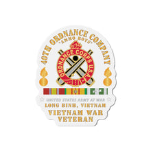 Load image into Gallery viewer, Die-Cut Magnet - 40th Ordnance Company - ORD Emblem - Ammo Boys - Long Binh, Vietnam Vet w VN SVC X 300
