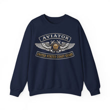 Load image into Gallery viewer, Crewneck Sweatshirt - USCG - Aviator Badge - Auxiliary w txt - 3D - Enhanced
