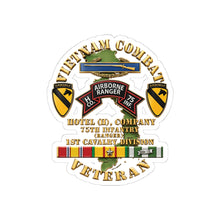 Load image into Gallery viewer, Kiss-Cut Stickers - Army - Vietnam Combat Vet - H Co 75th Infantry (Ranger) - 1st Cavalry Div SSI  - 3D - Enhanced
