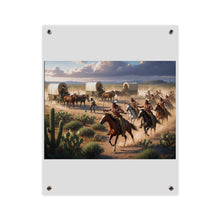 Load image into Gallery viewer, Acrylic Wall Art Panel - Apache Indians attacking a wagon train
