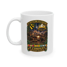 Load image into Gallery viewer, White Ceramic Mug (11oz, 15oz) - 1st Battalion 8th Cavalry, Delta Company - w SSI - DUI - Tay Ninh 21 March 1969 - 3D - Enhanced
