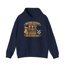 Load image into Gallery viewer, Hoodie – Army - Iraq War Veteran - Ribbon Bar - Map - SSI - 3rd Infantry Division - 3D - Enhanced
