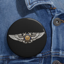 Load image into Gallery viewer, Custom Pin Buttons - USCG - Aviator Badge - Auxiliary wo txt - 3D - Enhanced
