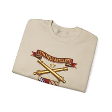 Load image into Gallery viewer, Crewneck Sweatshirt - Army - 17th Field Artillery w Br - Ribbon, Vietnam Veteran w VN SVC - 3D - Enhanced
