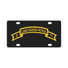 Load image into Gallery viewer, Tab - Troop D 17th Cav Long Range Patrol wo Txt Classic License Plate
