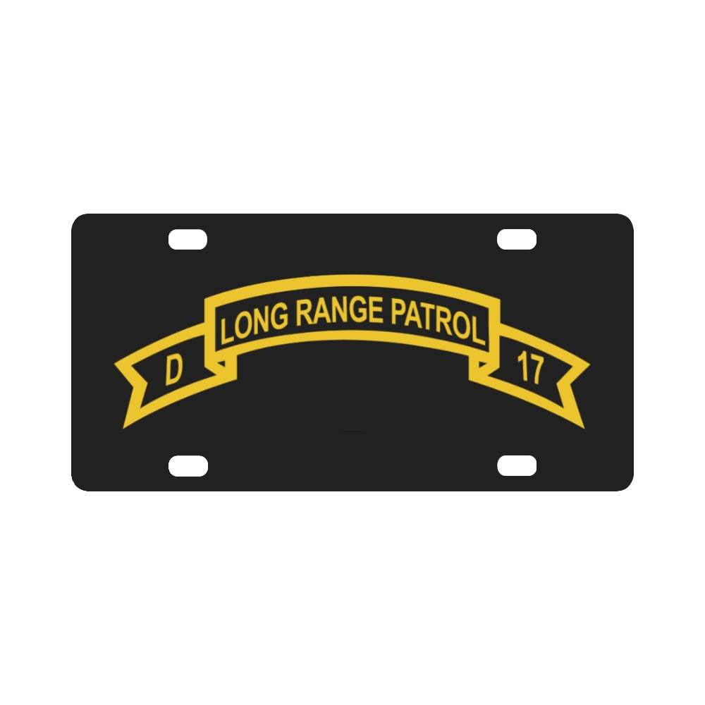 Tab - Troop D 17th Cav Long Range Patrol wo Txt Classic License Plate