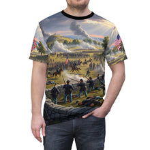 Load image into Gallery viewer, AOP Unisex Tee - Battle of Gettysburg with Crossed Flags and Musket
