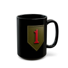 Load image into Gallery viewer, Black Mug  (15oz) - Army - SSI - 1st Infantry Division wo txt - 3D - Enhanced
