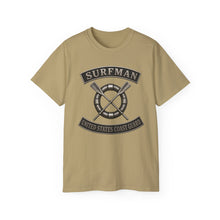 Load image into Gallery viewer, Unisex Ultra Cotton Tee - USCG - Surfman Badge w txt - 3D - Enhanced

