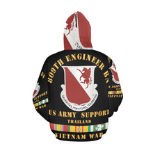 Load image into Gallery viewer, Men&#39;s All Over Print Hoodie (USA Size) (Model H13) - Army - 809th Engineer Bn - Thailand w VN SVC
