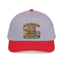Load image into Gallery viewer, Mid Profile Baseball Cap - Army - Iraq War Veteran - Ribbon Bar - Map - SSI - 3rd Infantry Division - 3D - Enhanced
