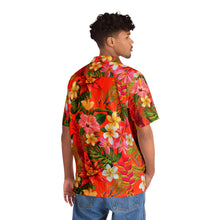 Load image into Gallery viewer, Men&#39;s Hawaiian Shirt (AOP) - Orange - Tropical Flowers X 300
