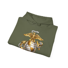 Load image into Gallery viewer, Marine Corps Emblem Hoodie – USMC Eagle Globe Anchor Sweatshirt
